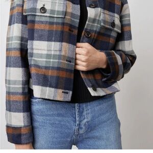 Rails Steffi Jacket in Cobalt Chocolate -  Plaid Utility Wool Jacket